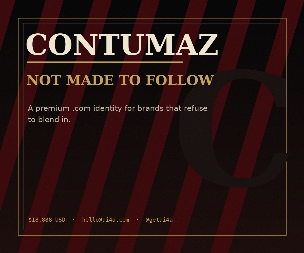 Contumaz dark premium brand poster with gold typography